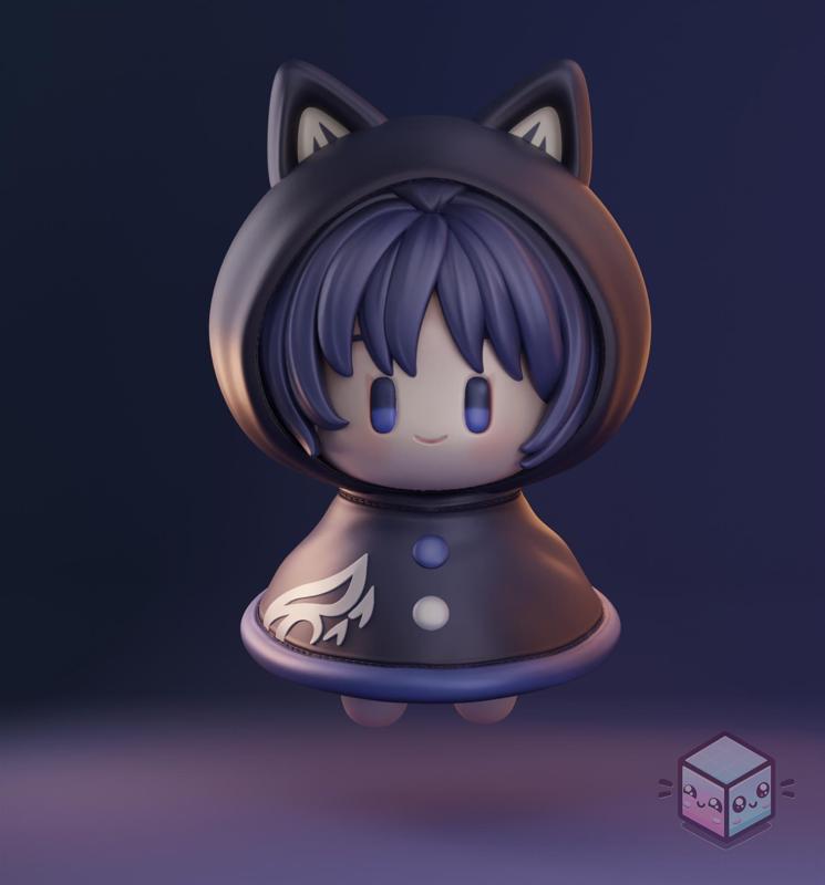 Cute cat Plush Scaramouche /Scarameow Genshin impact