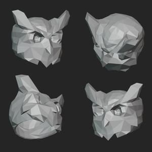 Polygonal Owl Mask 3D STL File | Owl Inspired Mask Digital File