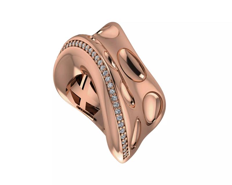 Bone Holes High Jewelry Italian Cocktail Diamond Ring
