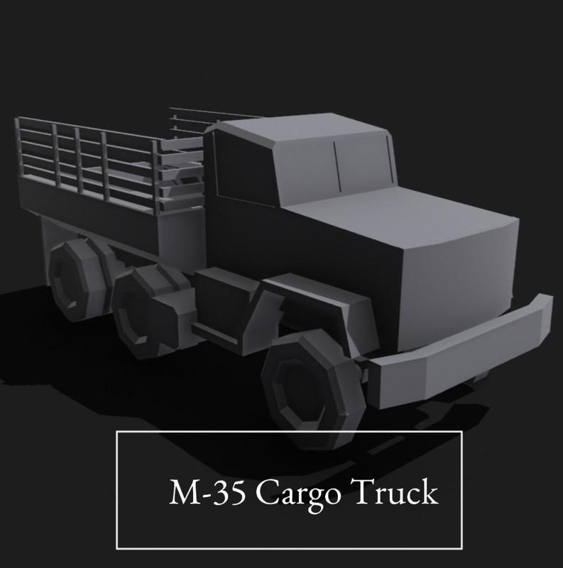 Low Poly M35 Cargo Truck ( 1/18 Scale )