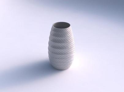 Spacious vase with twisted grid plates