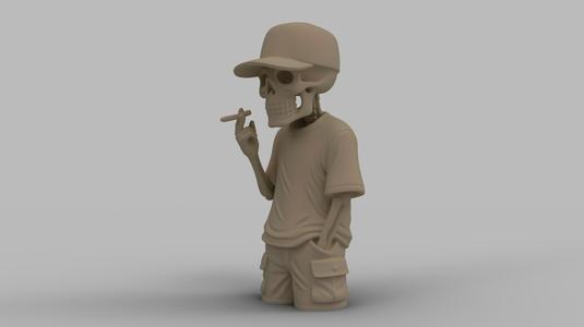 Halloween Skeleton Smoking Figurine