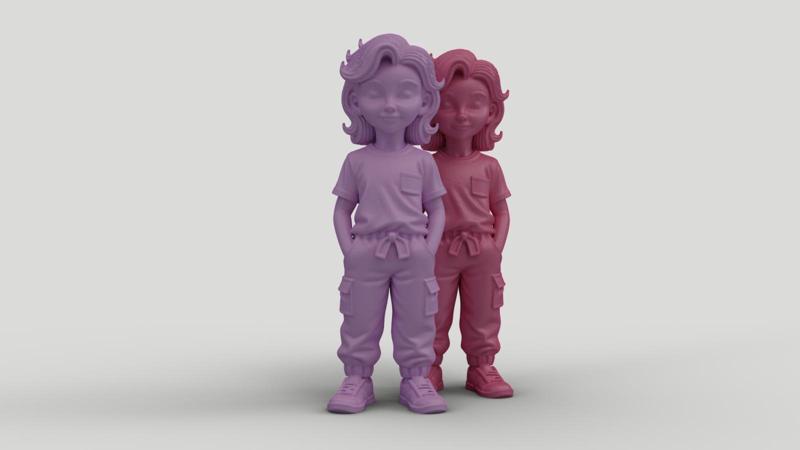Stylized Girl Character - 3D Printable Figure