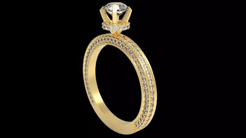 Diamond Hidden Halo Engagement Ring