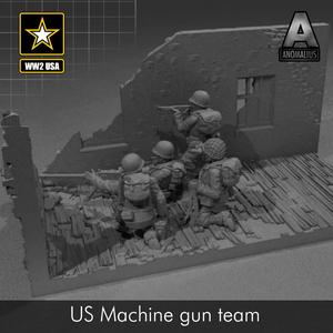 US ww2 machine gun crew
