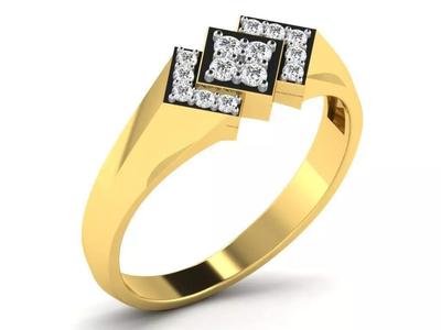 Light Weight Yellow Gold Diamond Ring  -DR-6291