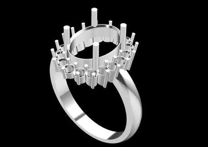 ladies oval stone ring 3dm file