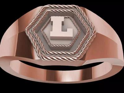 l alphabet rope signet ring stl verified