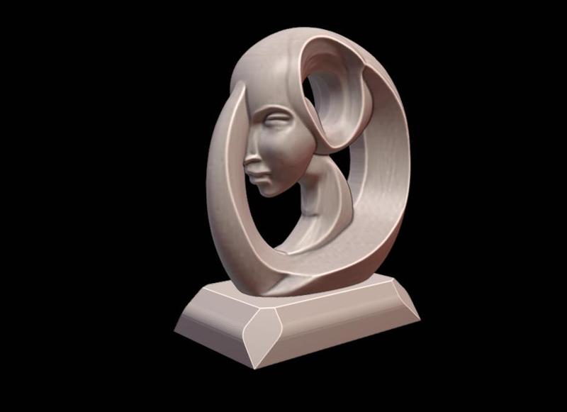 Abstract Woman Encircled by Silence – I454 Gift Bust Figure Unique & Detailed 3D Print Model