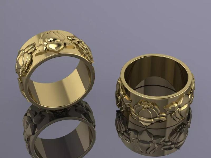 Jewelry Water Lily Ring Gold MK-078