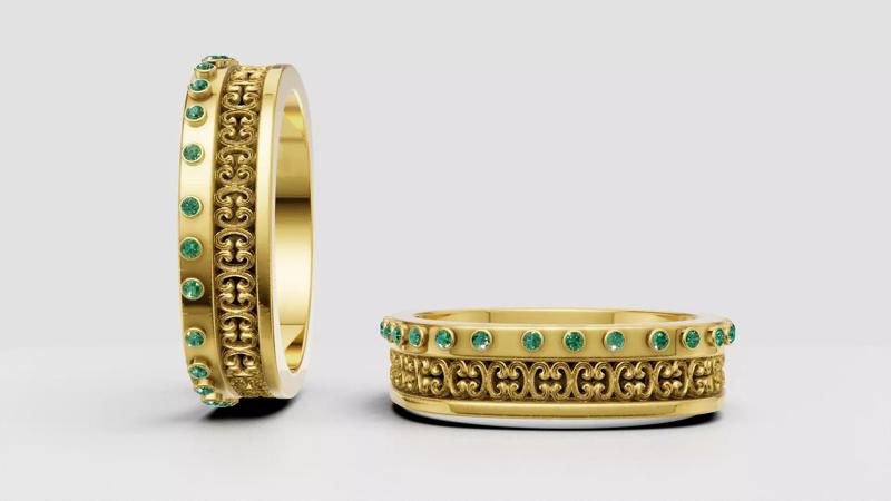 Luxury Gold Rings 3D Printable Models
