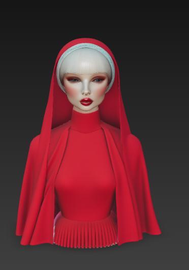 Barbie in red Doll figurine, girl, beautiful girl, doll, female doll, doll in dress, shoes and with long hair