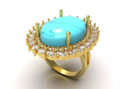 Luxury Turquoise Gemstone Ring Model jr00245
