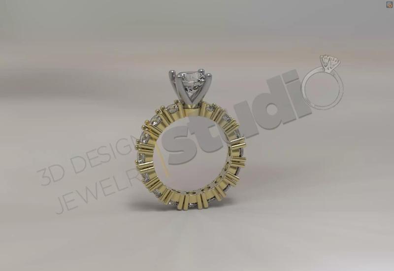 Luxury brilliant infinity solitaire ring 3d model
