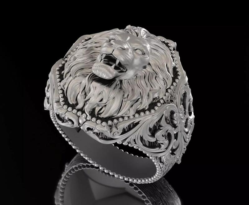 Lion mens ring