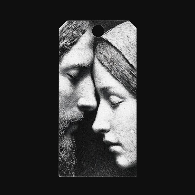 Jesus and Mary Sacred Portrait Keychain