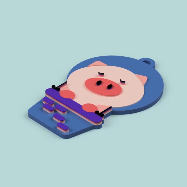 CUTE LITTLE PIG KEYCHAIN