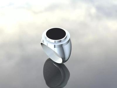 Circle signet ring