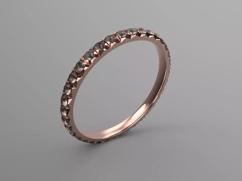 Eternity Minimum Metal Ring French or Fishtail Diamond setting