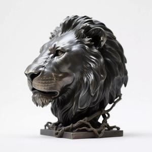 Lion head sculpture