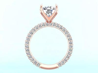 Diamond Rings - Womens Rings - Three rows of stones ring
