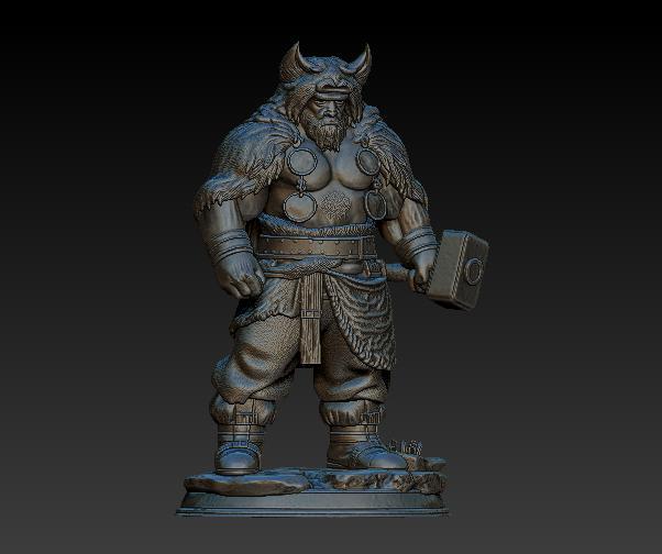 Mighty Norse Warlord – Viking Barbarian with Hammer (3D Print Model)