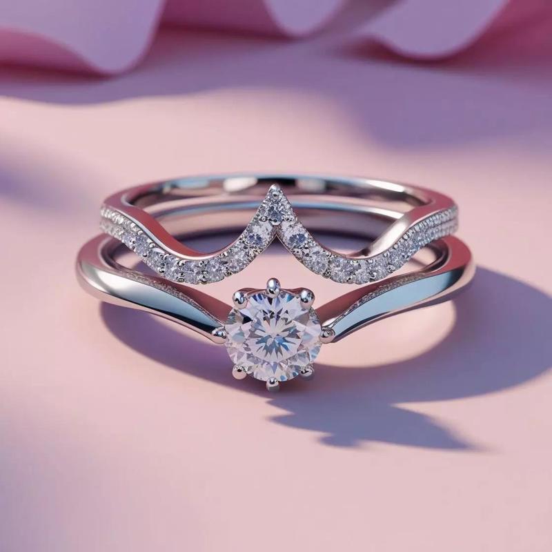 Eternal Crown  Diamond Wedding Ring Set