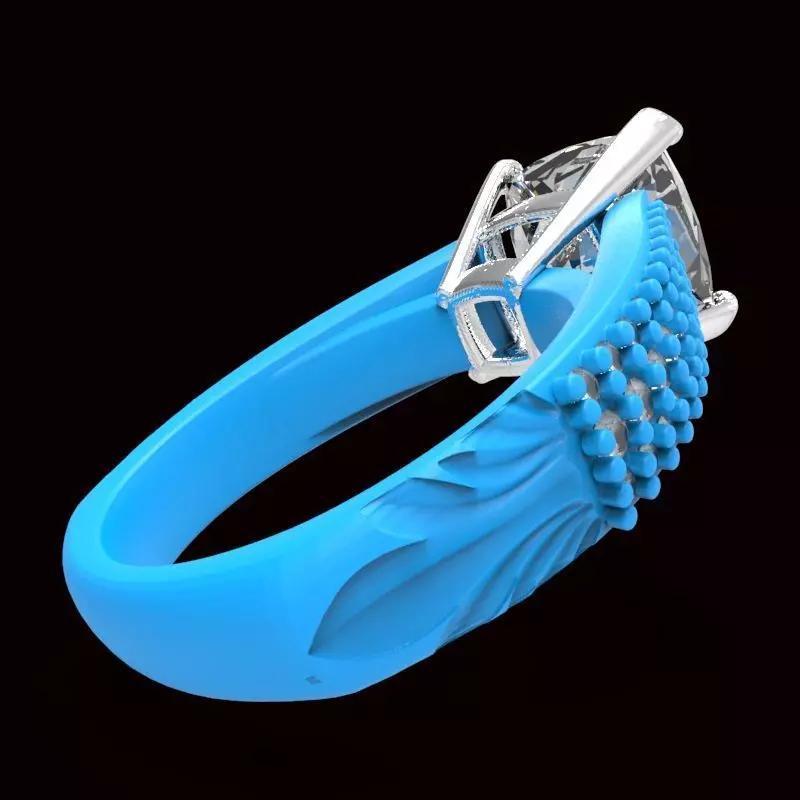 2 engraving 10x10mm baryon cut gem ring with diamonds