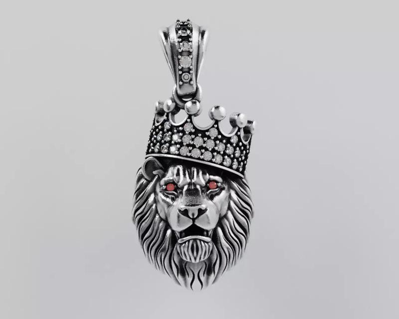Lion Crown Pendant - Colgante Leon Corona