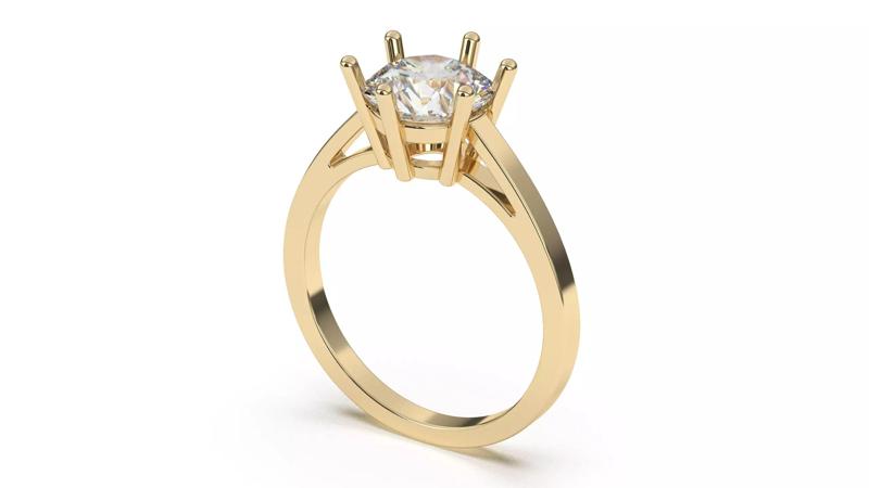 Six Prong Setting Solitaire Diamond Engagement Ring