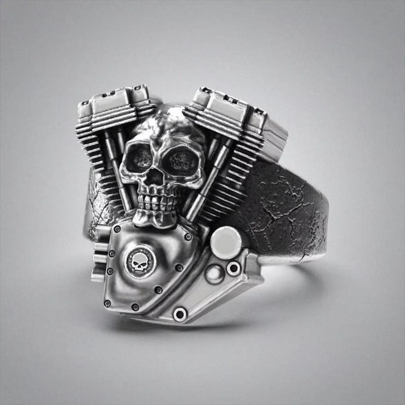 Skull engine ring 3d model for 3d printing 3D print model