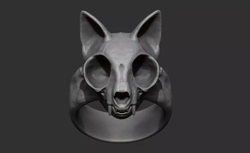 Skull Cat Ring 3D Print