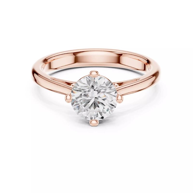 Solitaire 1CT Round Cut Compass Prong Taper Shank Ring Video