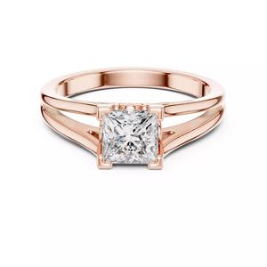 Solitaire 1CT Princess Cut  Split Shank Wedding Ring File Video