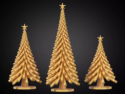 Stylized Christmas Tree Set 03