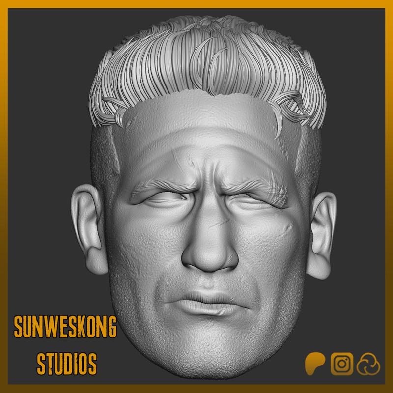 Jon Bernthal Frank Castle The Punisher Battle Damaged Headsculpt