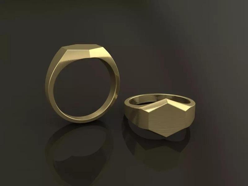 Signet Hexagon Ring Band Mix Size 5 6 7 8 9 10