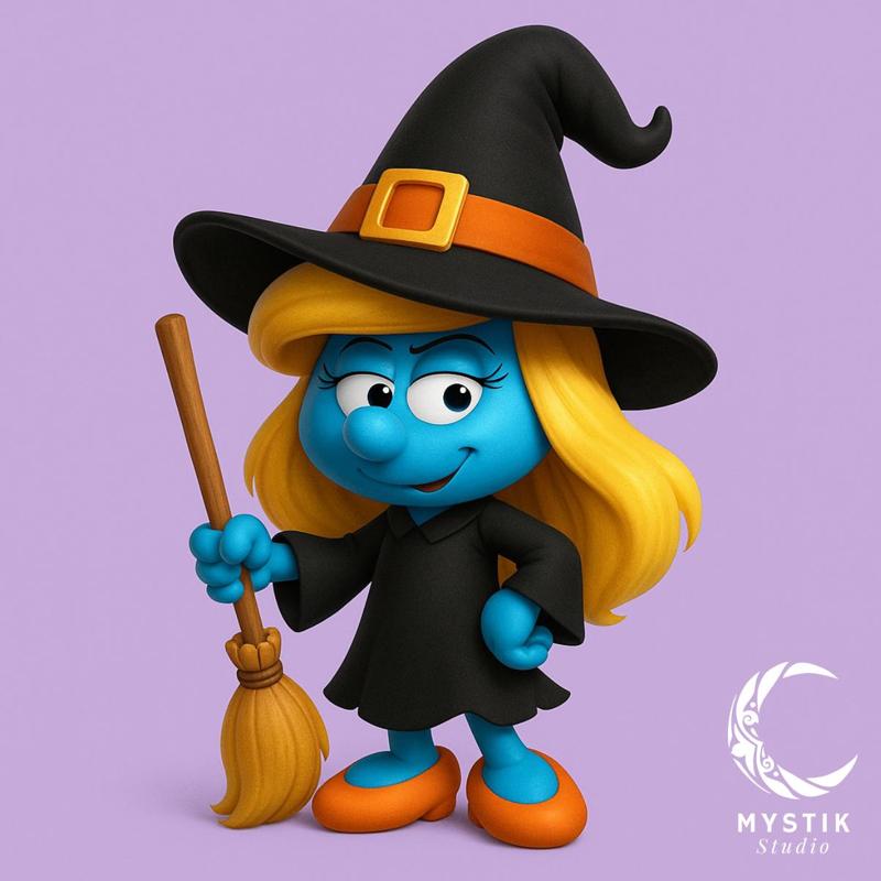 Smurfette Witch Halloween 🎃 | Chibi Cartoon 3D Special Edition
