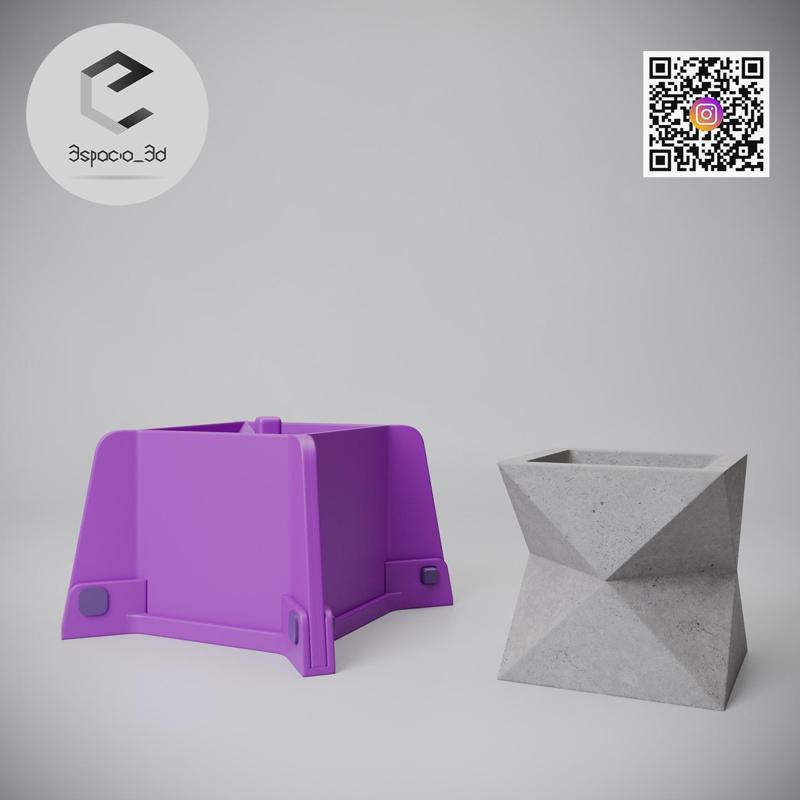 Mold for concrete pot "Cubic 02".