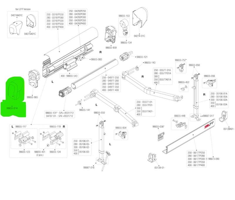 FIAMMA LEFT HAND COVER 98655-014