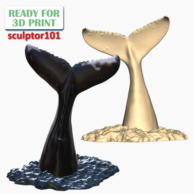 Humpback Whale Tail off the Water 3D printable model