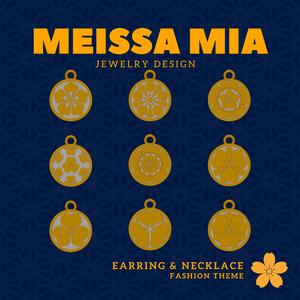 Symbols of Elegance – 3D Print File for Samurai Crest Earrings & Necklace - Japanese Samurai Family Earring - Kamon Coat of Arm Necklace - Girl's Insignia Fashion Trend
