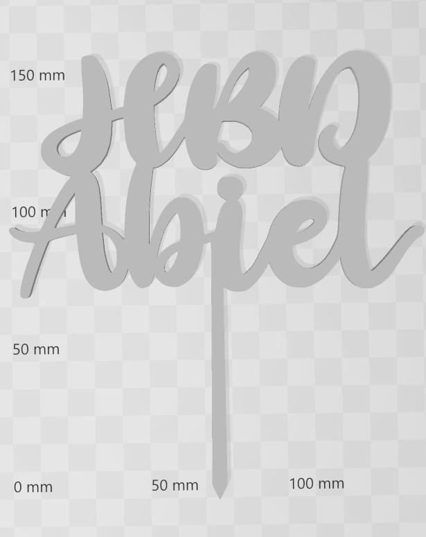 hbd abiel cake topper