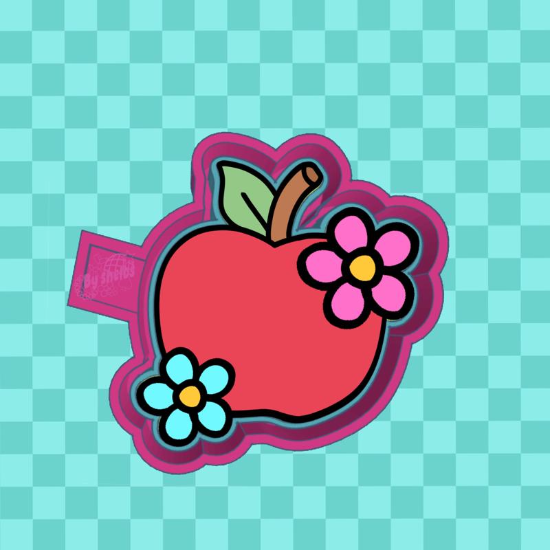 tacher apple with flowers stl