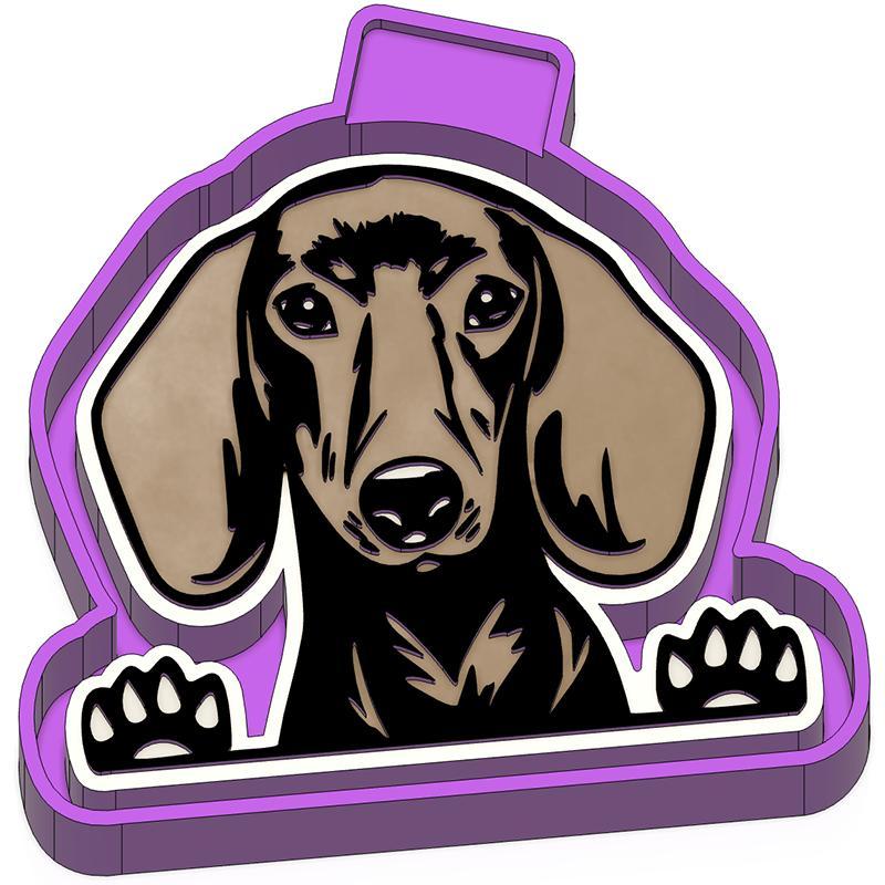 Dachshund Peeking Dog Freshie STL Mold Housing