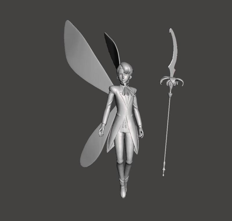 Fairy King Harlequin Full Wings 3D Model