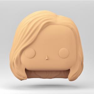 A female head in a POP style. Medium hair. WH_7-7