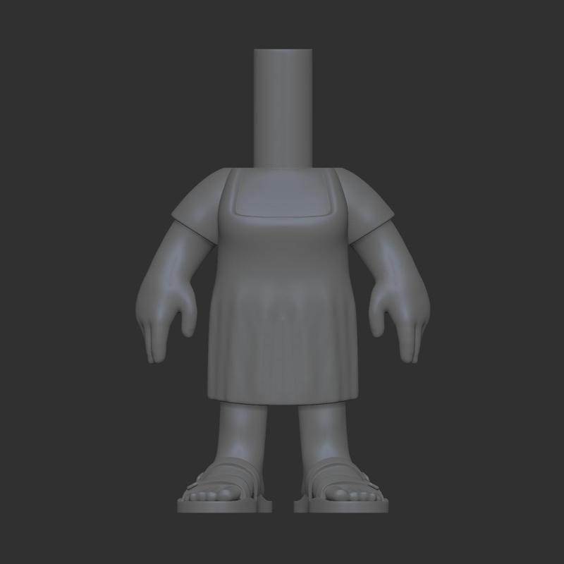 Funko Pop female square neck dress and flat sandals