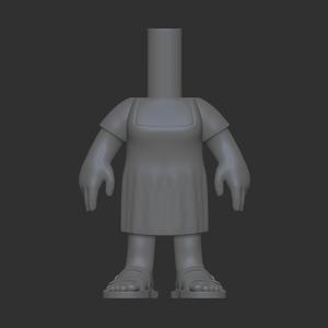 Funko Pop female square neck dress and flat sandals