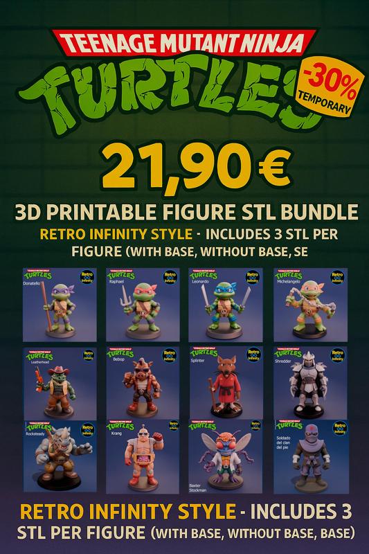 Mega Pack 12 Figures - Teenage Mutant Ninja Turtles Retro Infinity (90mm, scalable) | vinyl collectible